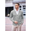 image:imageCOOFANDY Mens V Neck Cardigan Sweater Casual Lightweight Button Down Knitted Cardigan SweaterLight Grey