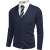 image:imageCOOFANDY Mens V Neck Cardigan Sweater Casual Lightweight Button Down Knitted Cardigan SweaterNavy Blue