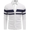 image:imageCOOFANDY Mens V Neck Cardigan Sweater Casual Lightweight Button Down Knitted Cardigan SweaterWhite Stripe