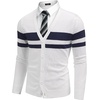 image:imageCOOFANDY Mens V Neck Cardigan Sweater Casual Lightweight Button Down Knitted Cardigan SweaterWhite Stripe