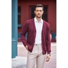 image:imageCOOFANDY Mens V Neck Cardigan Sweater Casual Lightweight Button Down Knitted Cardigan SweaterWine Red