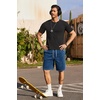 image:imageCOOFANDY Mens Washed Vintage Shorts Casual Relaxed Fit Drawstring Waist Beach Shorts Streetwear Style with 3 PocketsBlue