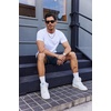 image:imageCOOFANDY Mens Washed Vintage Shorts Casual Relaxed Fit Drawstring Waist Beach Shorts Streetwear Style with 3 PocketsNavy