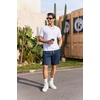image:imageCOOFANDY Mens Washed Vintage Shorts Casual Relaxed Fit Drawstring Waist Beach Shorts Streetwear Style with 3 PocketsNavy