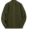 image:imageCOOFANDY Mens Zip Up Cardigan Sweater Slim Fit Casual Full Zip Sweaters Knit Stand Collar Cardigans with 2 Front PocketsArmy Green