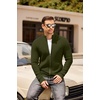 image:imageCOOFANDY Mens Zip Up Cardigan Sweater Slim Fit Casual Full Zip Sweaters Knit Stand Collar Cardigans with 2 Front PocketsArmy Green