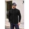 image:imageCOOFANDY Mens Zip Up Cardigan Sweater Slim Fit Casual Full Zip Sweaters Knit Stand Collar Cardigans with 2 Front PocketsBlack