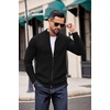 image:imageCOOFANDY Mens Zip Up Cardigan Sweater Slim Fit Casual Full Zip Sweaters Knit Stand Collar Cardigans with 2 Front PocketsBlack