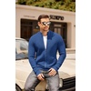 image:imageCOOFANDY Mens Zip Up Cardigan Sweater Slim Fit Casual Full Zip Sweaters Knit Stand Collar Cardigans with 2 Front PocketsBlue