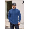 image:imageCOOFANDY Mens Zip Up Cardigan Sweater Slim Fit Casual Full Zip Sweaters Knit Stand Collar Cardigans with 2 Front PocketsBlue