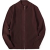 image:imageCOOFANDY Mens Zip Up Cardigan Sweater Slim Fit Casual Full Zip Sweaters Knit Stand Collar Cardigans with 2 Front PocketsBrown