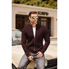 image:imageCOOFANDY Mens Zip Up Cardigan Sweater Slim Fit Casual Full Zip Sweaters Knit Stand Collar Cardigans with 2 Front PocketsBrown
