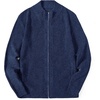 image:imageCOOFANDY Mens Zip Up Cardigan Sweater Slim Fit Casual Full Zip Sweaters Knit Stand Collar Cardigans with 2 Front PocketsDark Blue