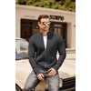 image:imageCOOFANDY Mens Zip Up Cardigan Sweater Slim Fit Casual Full Zip Sweaters Knit Stand Collar Cardigans with 2 Front PocketsDark Gray
