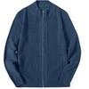 image:imageCOOFANDY Mens Zip Up Cardigan Sweater Slim Fit Casual Full Zip Sweaters Knit Stand Collar Cardigans with 2 Front PocketsDeep Blue