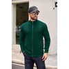 image:imageCOOFANDY Mens Zip Up Cardigan Sweater Slim Fit Casual Full Zip Sweaters Knit Stand Collar Cardigans with 2 Front PocketsGreen
