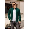 image:imageCOOFANDY Mens Zip Up Cardigan Sweater Slim Fit Casual Full Zip Sweaters Knit Stand Collar Cardigans with 2 Front PocketsGreen