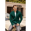 image:imageCOOFANDY Mens Zip Up Cardigan Sweater Slim Fit Casual Full Zip Sweaters Knit Stand Collar Cardigans with 2 Front PocketsGreen