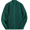 image:imageCOOFANDY Mens Zip Up Cardigan Sweater Slim Fit Casual Full Zip Sweaters Knit Stand Collar Cardigans with 2 Front PocketsGreen