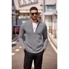 image:imageCOOFANDY Mens Zip Up Cardigan Sweater Slim Fit Casual Full Zip Sweaters Knit Stand Collar Cardigans with 2 Front PocketsGrey