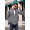 image:imageCOOFANDY Mens Zip Up Cardigan Sweater Slim Fit Casual Full Zip Sweaters Knit Stand Collar Cardigans with 2 Front PocketsGrey