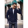 image:imageCOOFANDY Mens Zip Up Cardigan Sweater Slim Fit Casual Full Zip Sweaters Knit Stand Collar Cardigans with 2 Front PocketsNavy Blue