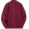 image:imageCOOFANDY Mens Zip Up Cardigan Sweater Slim Fit Casual Full Zip Sweaters Knit Stand Collar Cardigans with 2 Front PocketsWine Red