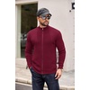 image:imageCOOFANDY Mens Zip Up Cardigan Sweater Slim Fit Casual Full Zip Sweaters Knit Stand Collar Cardigans with 2 Front PocketsWine Red