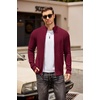 image:imageCOOFANDY Mens Zip Up Cardigan Sweater Slim Fit Casual Full Zip Sweaters Knit Stand Collar Cardigans with 2 Front PocketsWine Red