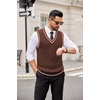image:imageCOOFANDY Sweater Vest for Men Regular Fit V Neck Sleeveless Knitted Pullovers SweaterBrown