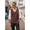 image:imageCOOFANDY Sweater Vest for Men Regular Fit V Neck Sleeveless Knitted Pullovers SweaterBrown