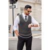 image:imageCOOFANDY Sweater Vest for Men Regular Fit V Neck Sleeveless Knitted Pullovers SweaterDark Grey