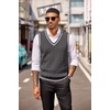 image:imageCOOFANDY Sweater Vest for Men Regular Fit V Neck Sleeveless Knitted Pullovers SweaterDark Grey