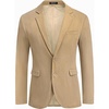 image:imageCOOFADNY Mens Casual Corduroy Blazer Classic Fit Two Button Sport Coat Fashion Notch Lapel Blazer JacketKhaki