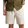 image:imageCOOFANDY Men Linen Blend Shorts Casual Drawstring Shorts Lightweight Summer Beach Short for Lounge Vacation TravelLinen Blend Khaki