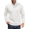 image:imageCOOFANDY Men Quarter Zip Up Pullover Lightweight Mock Neck Sweatshirt Casual Active Long Sleeve Polo ShirtWhite