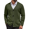 image:imageCOOFANDY Mens Cardigan Sweater Cable Knit V Neck Button up Sweaters Ribbed Cardigan Sweater with PocketsArmy Green