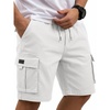 image:imageCOOFANDY Mens Cargo Cotton Twill Cargo Shorts Drawstring Stretch Elastic Waist Casual Work Short with 5 PocketsWhite