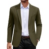 image:imageCOOFANDY Mens Casual Blazer Jacket One Button Suit Jackets Lightweight Knit Sport CoatArmy Green