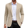 image:imageCOOFANDY Mens Casual Blazer Jacket One Button Suit Jackets Lightweight Knit Sport CoatBeige