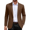 image:imageCOOFANDY Mens Casual Blazer Jacket One Button Suit Jackets Lightweight Knit Sport CoatBrown