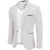 image:imageCOOFANDY Mens Casual Blazers Sport Coats Slim Fit Cotton Sport Jackets 1 Button Lightweight Suit JacketsB White