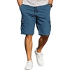 image:imageCOOFANDY Mens Casual Cargo Shorts 10 Drawstring Elastic Waist Shorts Summer Cotton Chino Work Shorts with 6 PocketsBlue