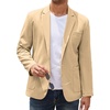 image:imageCOOFANDY Mens Casual Linen Blazer Lightweight Regular Fit Sport Coat One Button Suit Jacket01light Khaki
