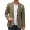 image:imageCOOFANDY Mens Casual Linen Blazer Lightweight Regular Fit Sport Coat One Button Suit JacketArmy Green