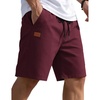 image:imageCOOFANDY Mens Casual Shorts 9 Chino Cotton Shorts Summer Beach Drawstring Shorts with PocketsWine Red