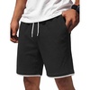 image:imageCOOFANDY Mens Casual Shorts Cotton Drawstring 79 inch Waffle Shorts Stretch Elastic Waist Summer Beach Lounge Sweat ShortsAblack