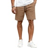 image:imageCOOFANDY Mens Casual Shorts Cotton Drawstring Elastic Waist Lightweight 9 Chino Golf Shorts Summer Beach ShortsDark Khaki