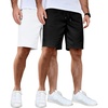 image:imageCOOFANDY Mens Casual Shorts Cotton Elastic Waist Drawstring Shorts Lightweight Summer Beach Shorts2 Pack  Black  White