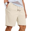 image:imageCOOFANDY Mens Casual Shorts Cotton Elastic Waist Shorts Drawstring Summer Beach ShortsBeige